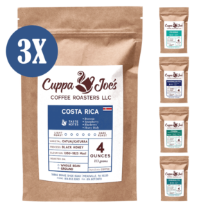 4oz bags of single-origin coffee in a 12oz sampler